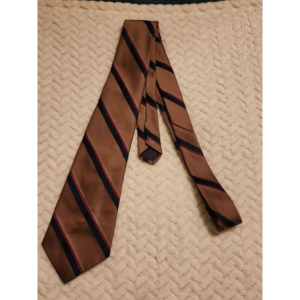 #6396 Vintage Mervins Brown Striped Necktie
